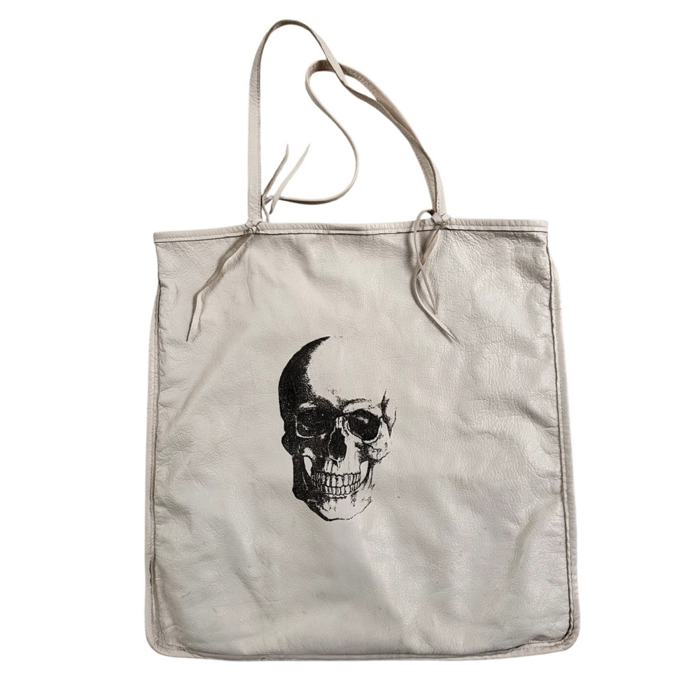 Totem Skull Print Leather Shoulder Bag โ White/Black โ One Size โ GUC - Picture 1 of 8